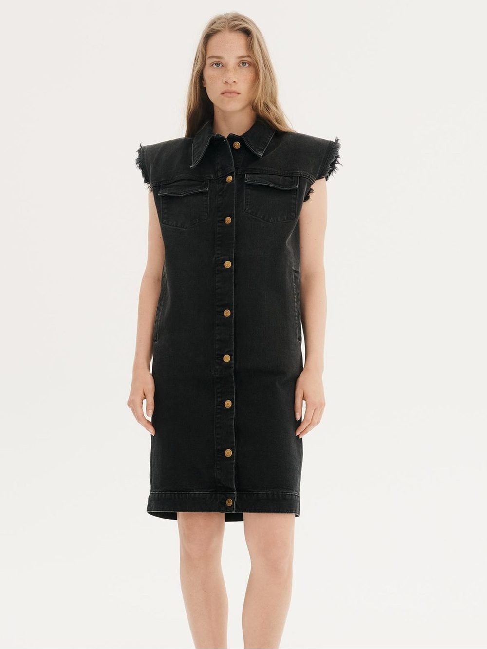 WILLY CHAVARRIA X ZARA SLEEVELESS DENIM DRESS - Picture 9 of 10